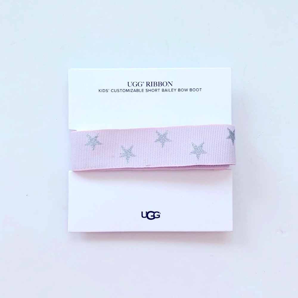 UGG Ribbon Kids Short Bailey Bow Boot Pink Stars